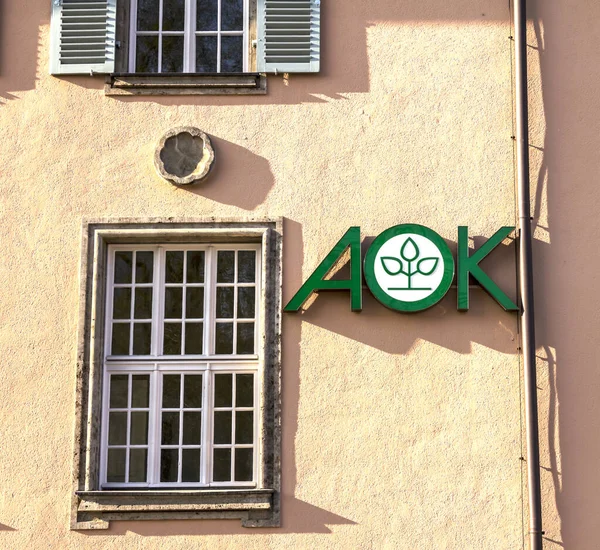 Erlangen Alemania Logotipo Compañía Seguros Salud Pública Aok Aok Una — Foto de Stock