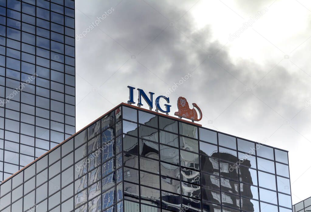 ROTTERDAM, NETHERLANDS: ING Bank building. ING is a Dutch multinational banking and financial services corporation headquartered in Amsterdam
