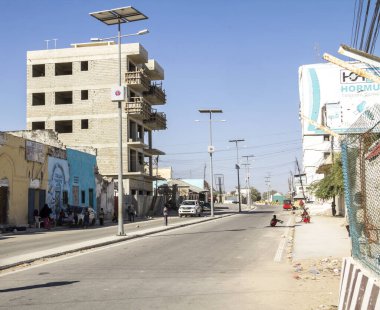 MOGADISHU, SOMALIA 2014: Mogadishu, Mogadişu 'nun görünüşü Somali' nin başkentidir.