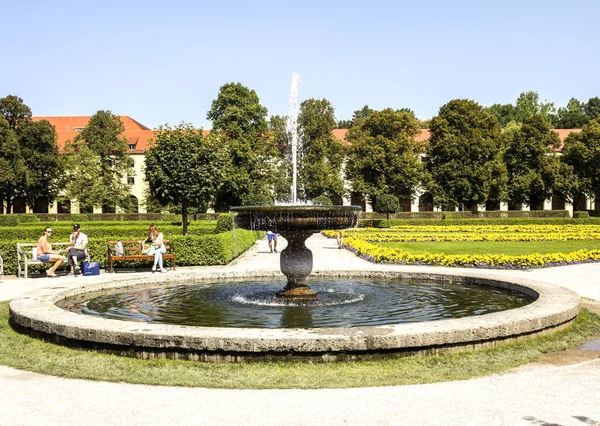 Munich Alemanha Bela Vista Sobre Fonte Perto Pavilhão Diana Centro — Fotografia de Stock