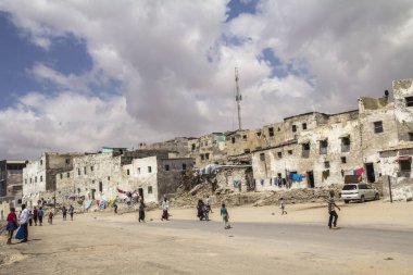 MOGADISHU, SOMALIA 2014: Mogadishu, Mogadişu 'nun görünüşü Somali' nin başkentidir.