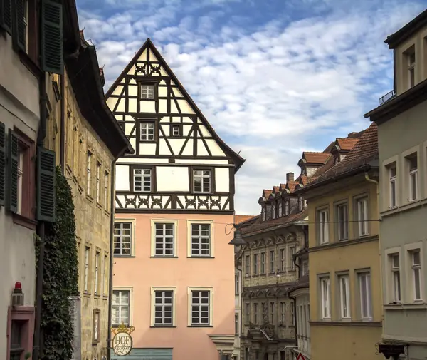 Casas Velhas Históricas Centro Bamberg Alemanha Sol Verão — Fotografia de Stock