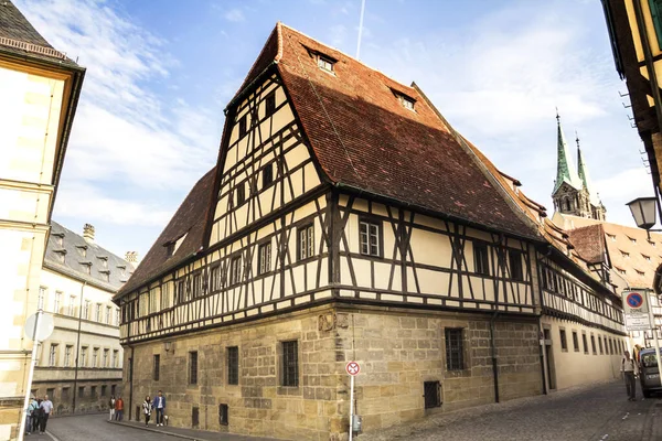Casas Velhas Históricas Centro Bamberg Alemanha Sol Verão — Fotografia de Stock