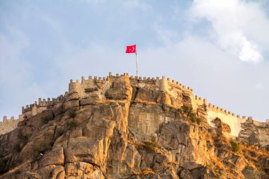 Afyon Karahisar 'daki antik tarihi şato, Türkiye