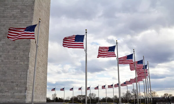 Washington Monument Drapeaux Cercle États Unis États Unis — Photo