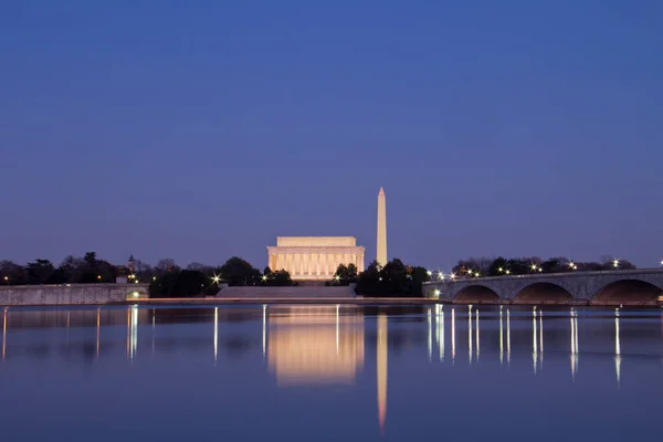 Lincoln Memorial Monumento Capitólio Edifício Noite — Fotografia de Stock