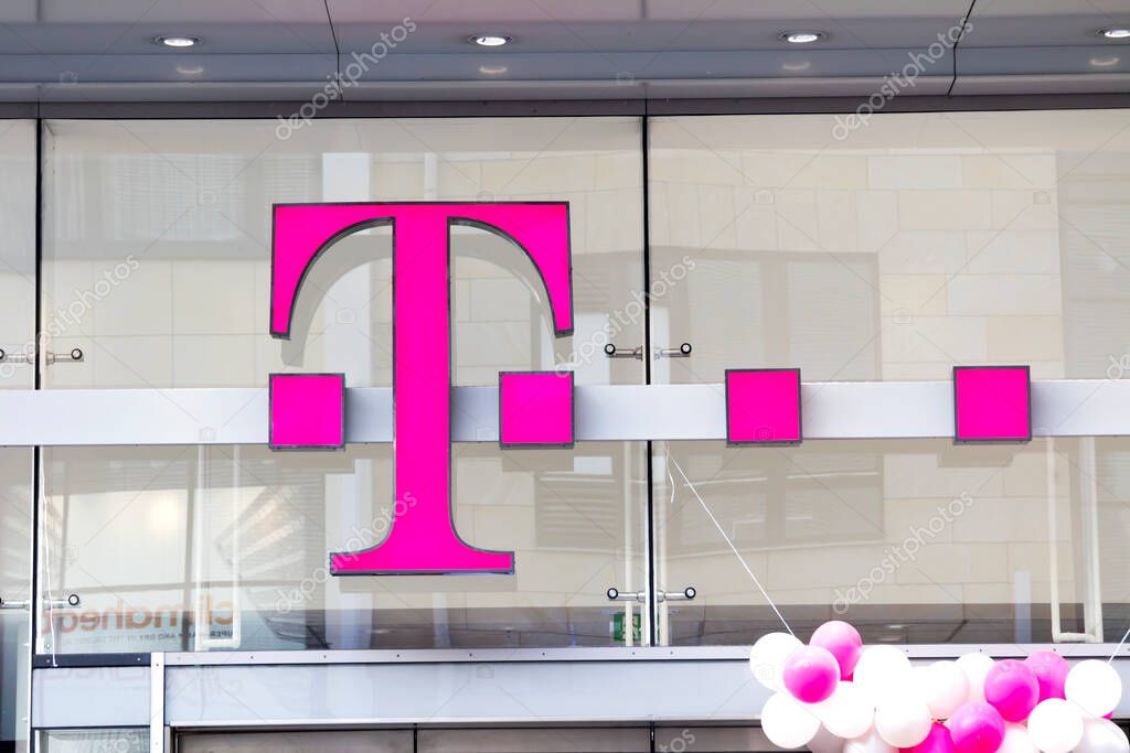 NURNBERG ,GERMANY : Emblem T-Mobile. T-Mobile International AG is a holding company for Deutsche Telekom AG's various mobile communications subsidiaries outside Germany