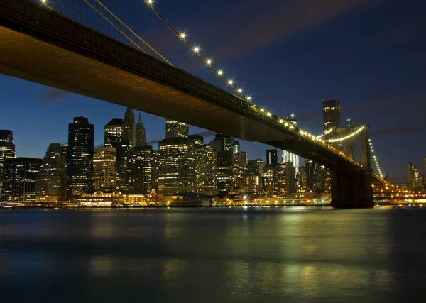 Вид Бруклинский Мост Нью Йорк Соединенные Штаты — стоковое фото