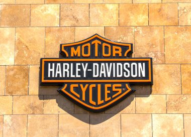 İzmir, Türkiye: Harley-Davidson imza ve logosu. Harley Davidson, Inc., Amerikalı motosiklet üreticisi..