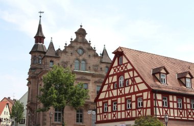 Nurnberg, Wendelstein, Almanya: Güneşli bir yaz gününde Almanya 'nın Wendelstein kentinin güzel manzarası, Franconia, Bavyera