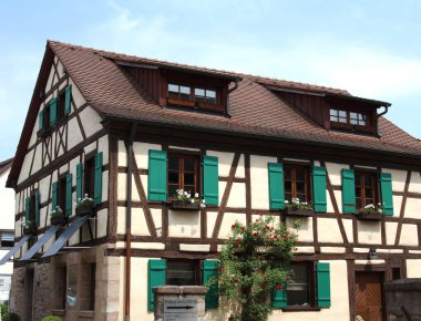 Nurnberg, Wendelstein, Almanya: Güneşli bir yaz gününde Almanya 'nın Wendelstein kentinin güzel manzarası, Franconia, Bavyera