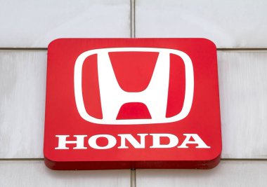 Ankara, Türkiye: Panelde Honda logosu. Honda, temel olarak otomobil, motosiklet ve güç ekipmanları üreticisi olarak bilinen bir Japon kamu kuruluşu.