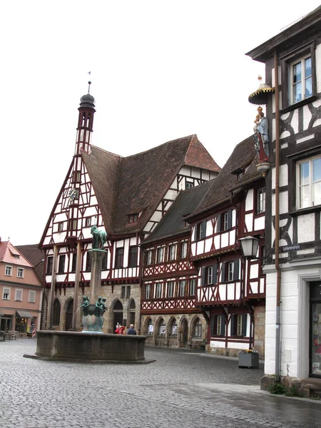 Γερμανία Παραδοσιακά Γερμανικά Σπίτια Της Παλιάς Πόλης Forchheim Βαυαρία — Φωτογραφία Αρχείου
