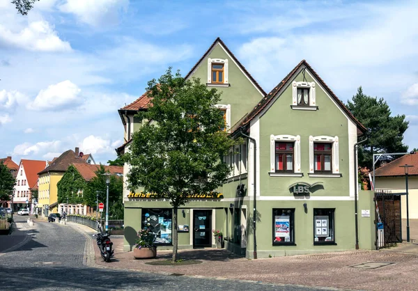 Traditionele Duitse Huizen Oude Stad Alt Stadt Uitzicht Schwabach Stad — Stockfoto