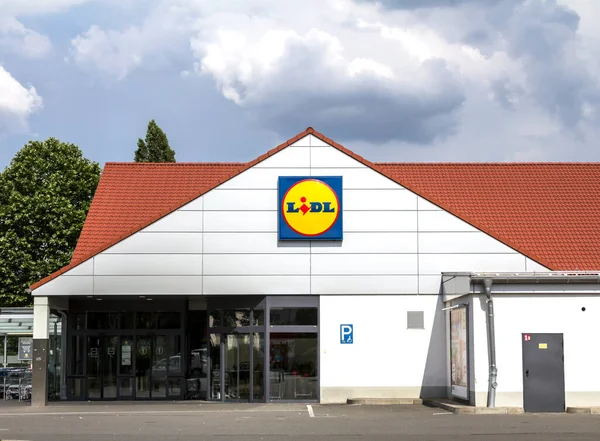 Furth Německo Supermarket Logo Lidl Lidl Německý Celosvětový Řetězec Diskontních — Stock fotografie