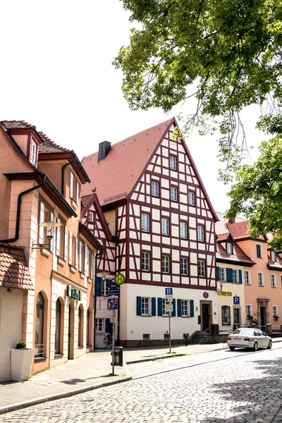 Traditional German Houses Old Town Alt Stadt View Schwabach City — Stock Photo, Image