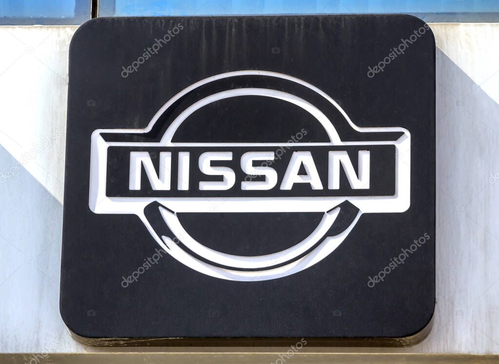 Ankara, Turkey : Logo and Signage of a Nissan Car and SUV Dealership. Nissan is part of the RenaultNissan Alliance