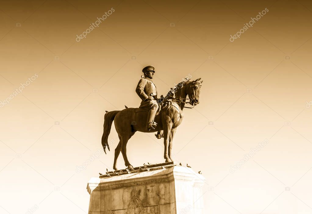 Statue of Ataturk, the founder of modern Turkey, capital city, Ankara , Ulus square