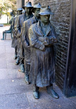 Breadline Açlık Heykeli, Roosevelt Anıtı 7 Ocak 2009 'da Washington DC' de..