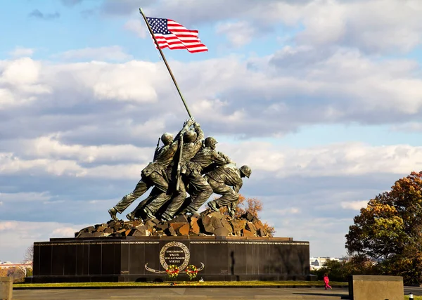 Мемориал Иводзимы Вашингтоне Сша Мемориал Всем Сотрудникам Корпуса Морской Пехоты — стоковое фото