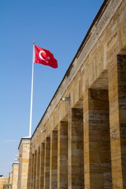 Ankara, Türkiye 'de Türk Bayrağı ve Anitkabir
