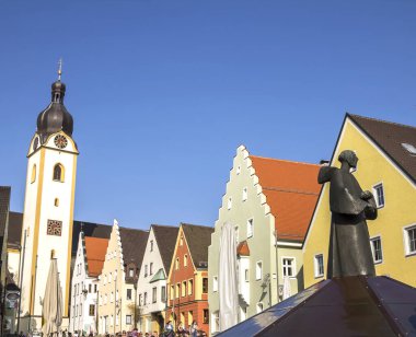 Schwandorf, GERMANY-March23, 2019: Bavyera 'da Schwandorf manzarası