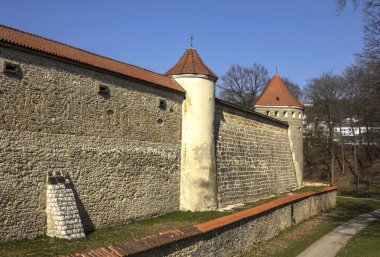Almanya, Bavyera 'da eski bir ortaçağ kasabası olan Amberg' in manzarası