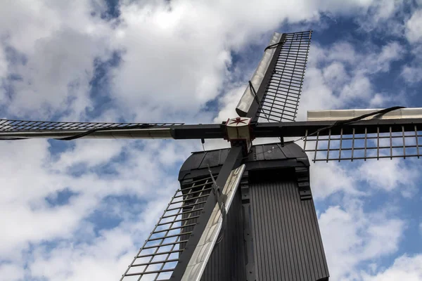 Netherlands Rural Lanscape Windmills Famous Tourist Site Kinderdijk Rotterdam Holland — Stock Photo, Image