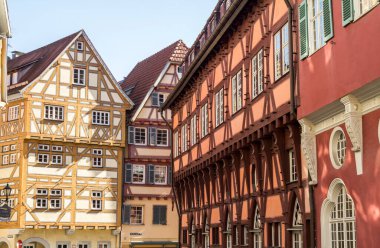Esslingen, Almanya 'nın Ortaçağ kasabası Esslingen am Neckar manzarası
