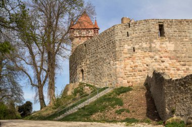 Burg Abenberg, kale, Franconian Gölü, Orta Franconia, Bavyera, Almanya