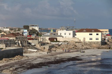 MOGADISHU, SOMALIA 2014: Mogadishu, Mogadişu 'nun görünüşü Somali' nin başkentidir.