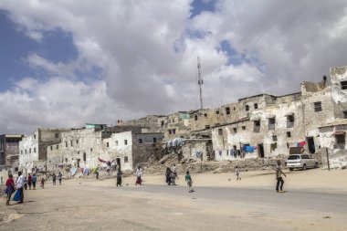 MOGADISHU, SOMALIA 2014: Mogadishu, Mogadişu 'nun görünüşü Somali' nin başkentidir.