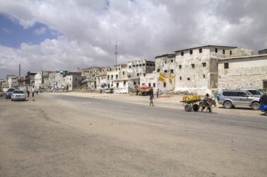 MOGADISHU, SOMALIA 2014: Mogadishu, Mogadişu 'nun görünüşü Somali' nin başkentidir.