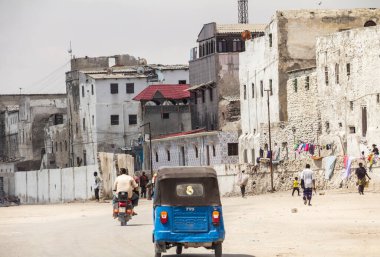 MOGADISHU, SOMALIA 2014: Mogadishu, Mogadişu 'nun görünüşü Somali' nin başkentidir.