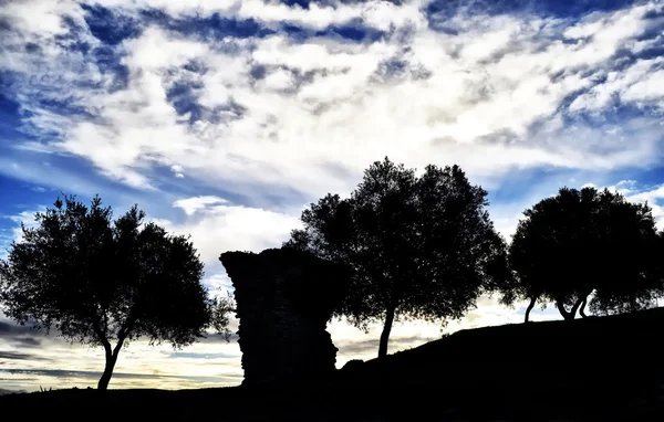 Silhuetas de medina sidonia — Fotografia de Stock