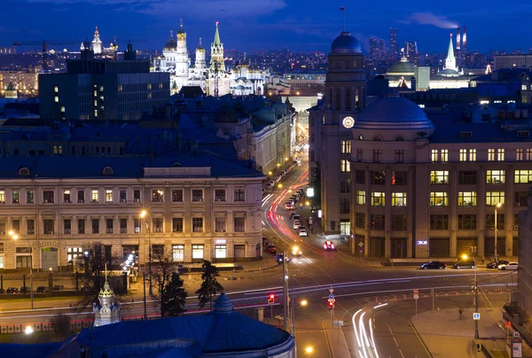 Pohled z Moskvy s výškovými budovami — Stock fotografie