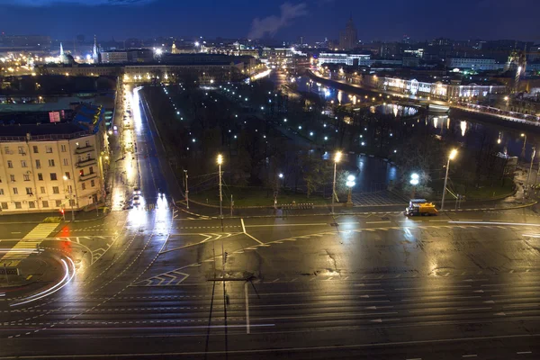 Вид Москвы с высотными зданиями — стоковое фото