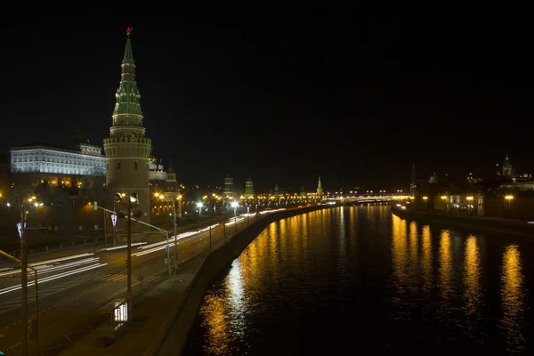 Stunning Panoramic night view of Moscow in the Kremlin, Russia — Stock Photo, Image