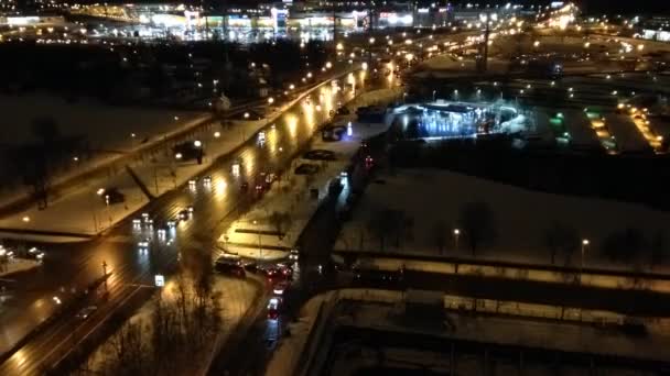 Utsikt över Moskva från taket på en skyskrapa och byggnader — Stockvideo