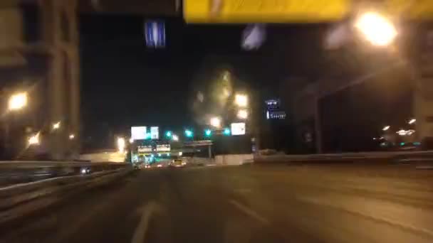 Route de nuit, rue, autoroute de Moscou — Video