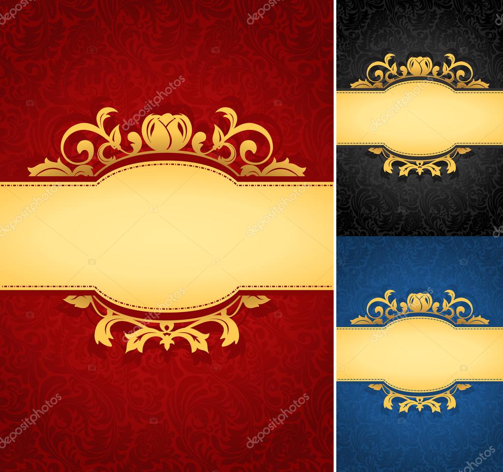 Elegant Golden Frame Banner With Ornate Wallpaper Background Vector Image By C Luseen Vector Stock