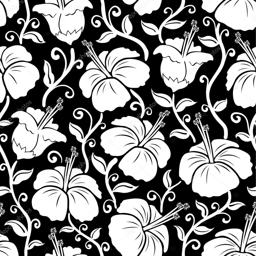 Hawaiian print. Seamless hibiscus flower background pattern. Stock Vector  by ©Luseen 83068572