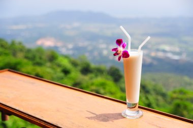 Coconut milk Shake'i görünümü noktasında Koh Samui Adası, Tayland
