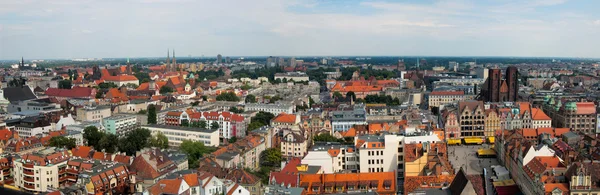 Panoramic cityscape of Wroclaw historic centre, Poland - Stock Image — Stock Photo, Image