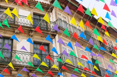 Bunting, colorful party flags