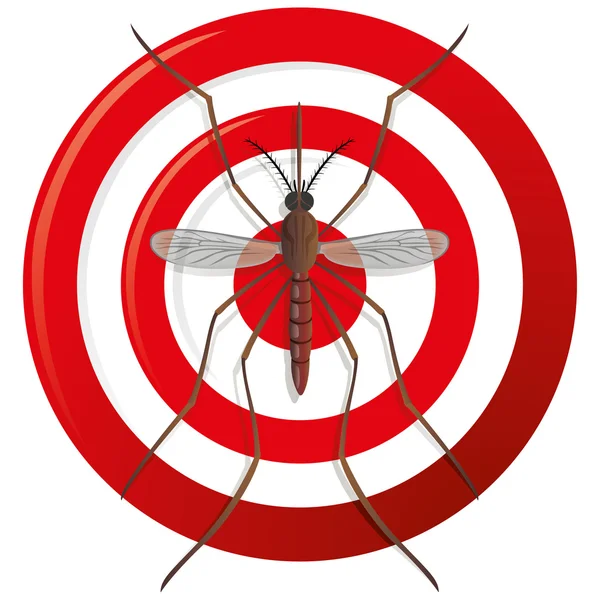 Naturaleza, mosquitos estiran con la señal de visión o el objetivo, vista superior. Ideal para el saneamiento y la atención relacionados con la información y las instituciones — Vector de stock