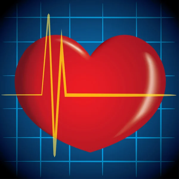 Ilustração é primeiros socorros, coração ícone, ataque cardíaco, RCP. Ideal para tutoriais de alívio e manuais médicos — Vetor de Stock
