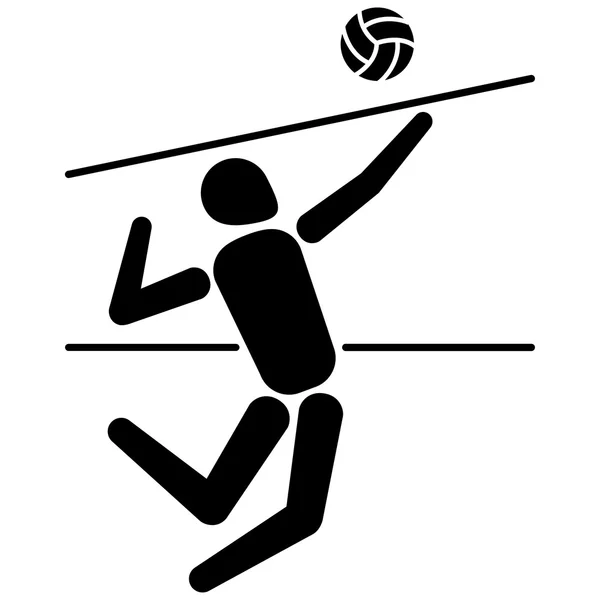 Ilustración es un jugador de voleibol persona, varias formas de deportes y juegos. Ideal para materiales educativos, deportivos e institucionales — Vector de stock