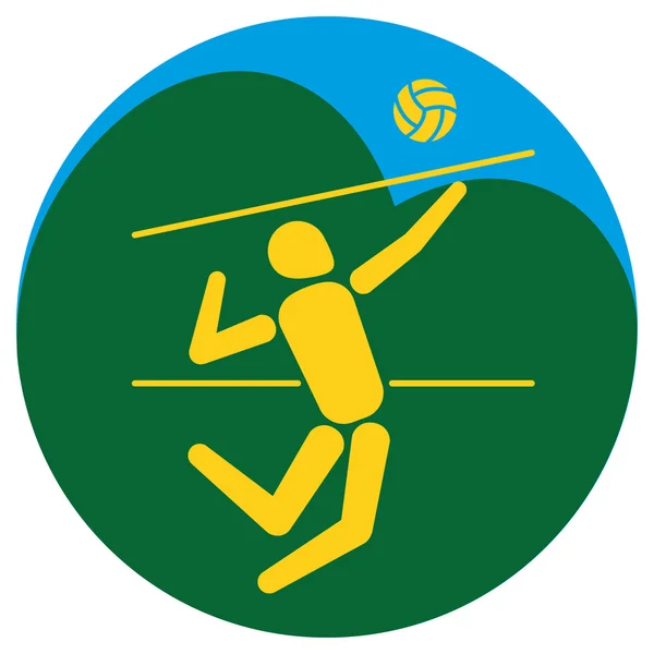 Ilustración es un jugador de voleibol persona, varias formas de deportes y juegos. Ideal para materiales educativos, deportivos e institucionales — Vector de stock