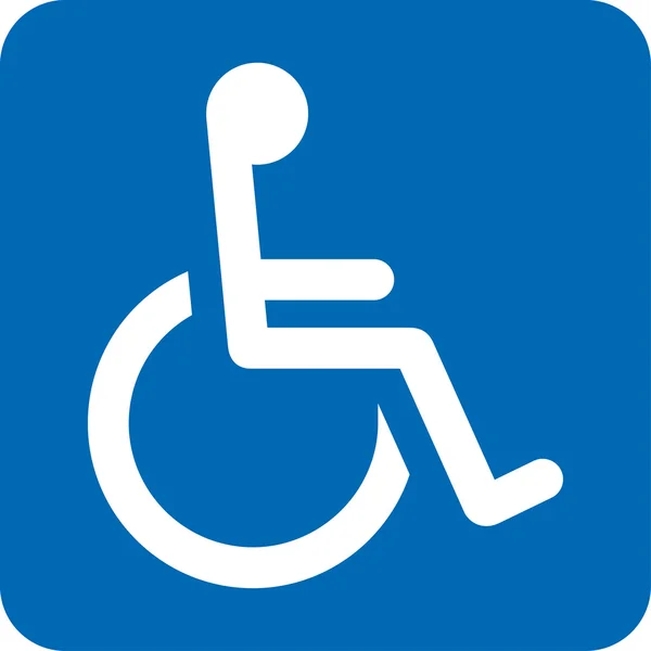 Icon pictogram wheelchair physical deficient. Ideal for catalogs, informational and institutional material — Stock Vector